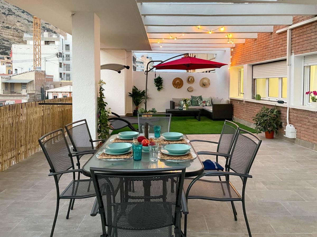 La Terraza. Vistas Al Castillo A 1 Min. De La Playa 阿利坎特 外观 照片